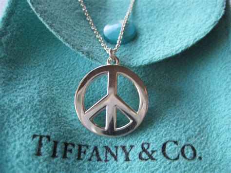 peace sign necklace silver